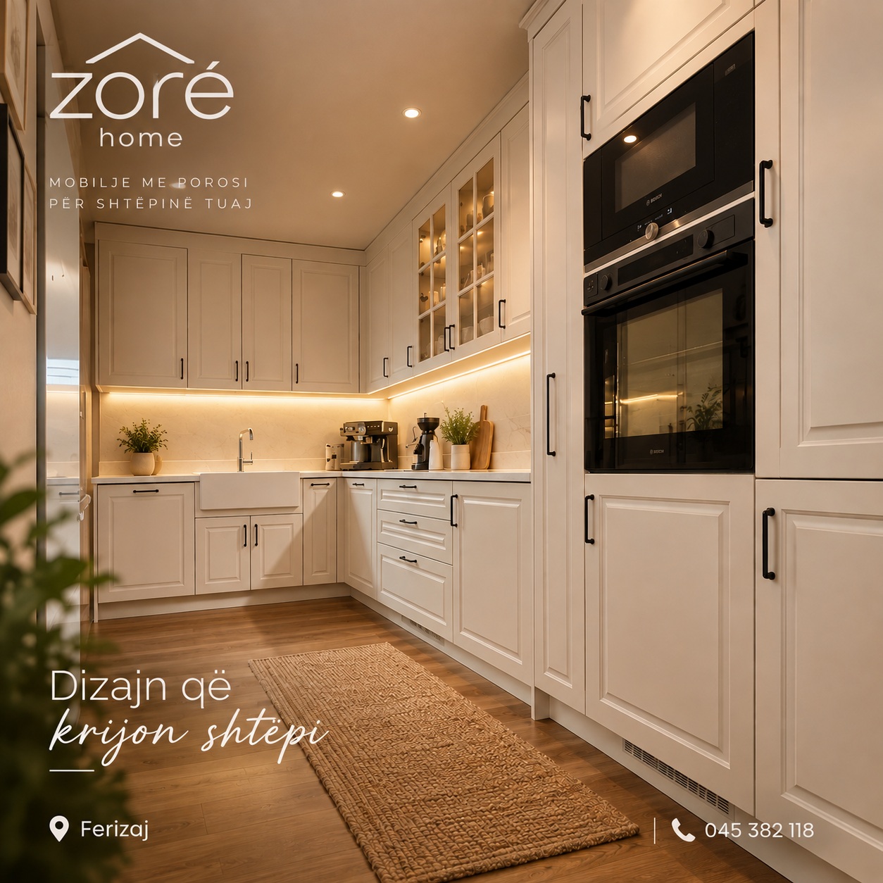 Classic pale kitchen featured in Zoré Home's Norway project